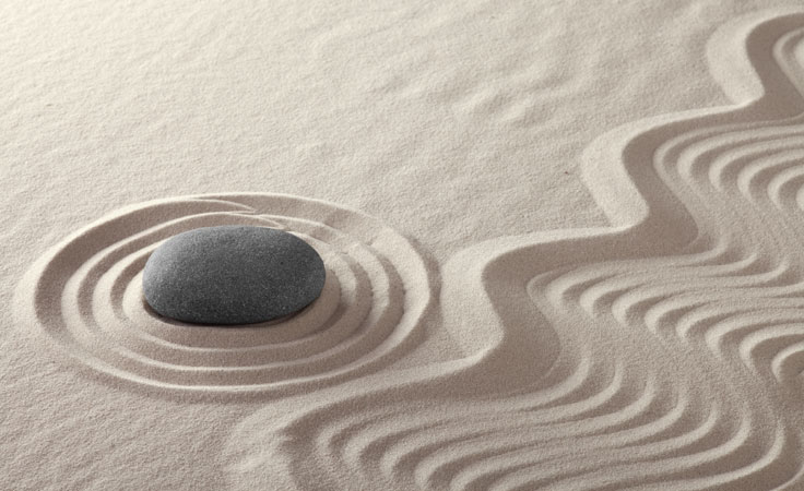 Meditation gegen Angst: Ruhiger Stein